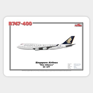 Boeing B747-400 - Singapore Airlines "Star Alliance" (Art Print) Sticker